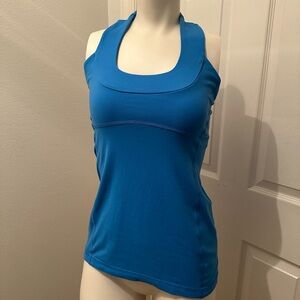 Lululemon blue workout tank built in bra